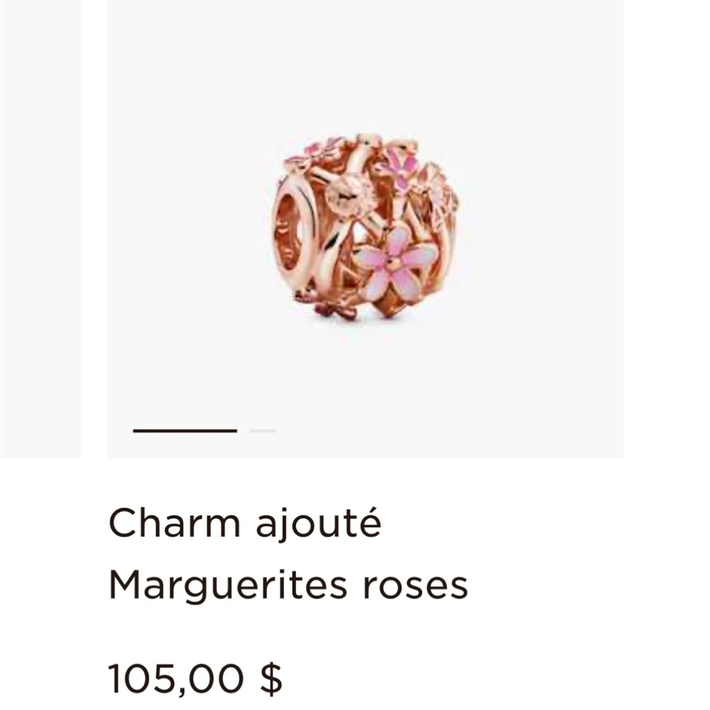 (1/2) Pandora Rose Gold Daisy Charm
